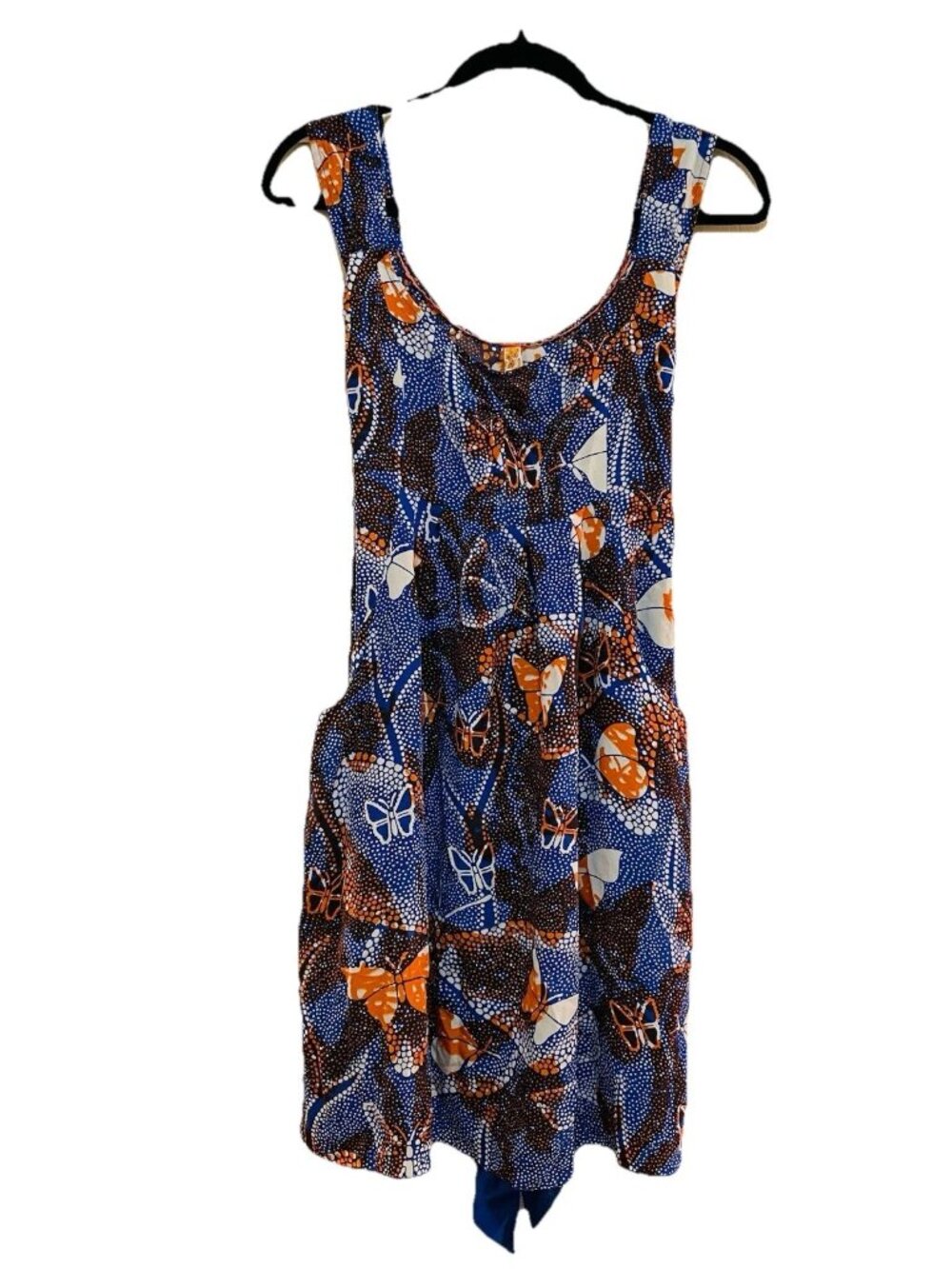 MAEVE ANTHROPOLOGIE Blue Butterfly Migration 100% Silk Baby Doll Mini Dress Sz 2